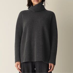 Eileen Fisher Recycled Wool Cashmere Turtleneck Top ~ NWT